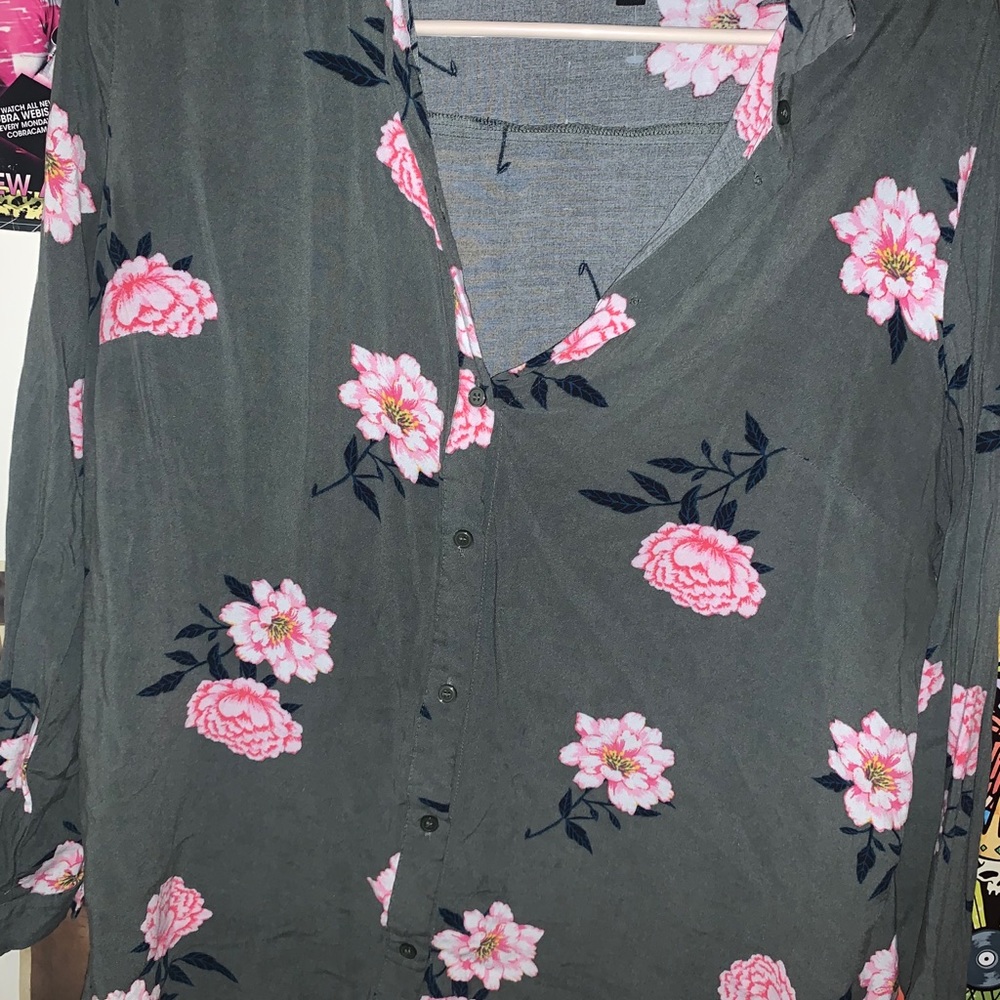 Floral long sleeve button down